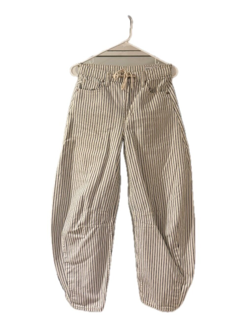 GAP Striped drawstring barrel jeans